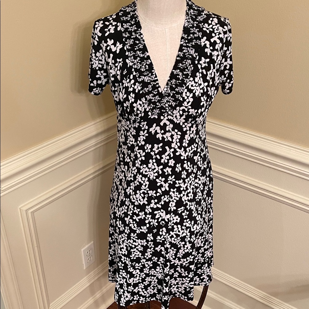 Chico's Black and White Floral Dress